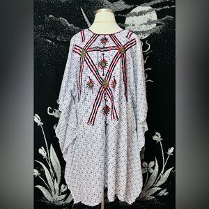 Handmade Embroidered White Caftan